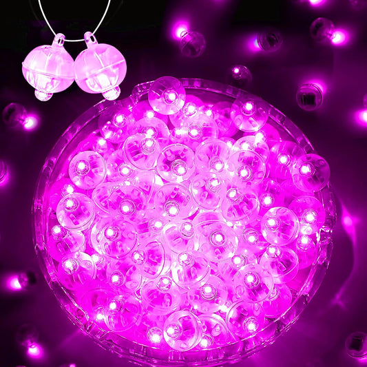 50PCs Mini Led Lights, Flash Led Balloons Light for Neon Party Lights, Paper Lanterns, Easter Eggs, Birthday Party, Wedding, Halloween, Christmas Decoration (Blinking Pink)