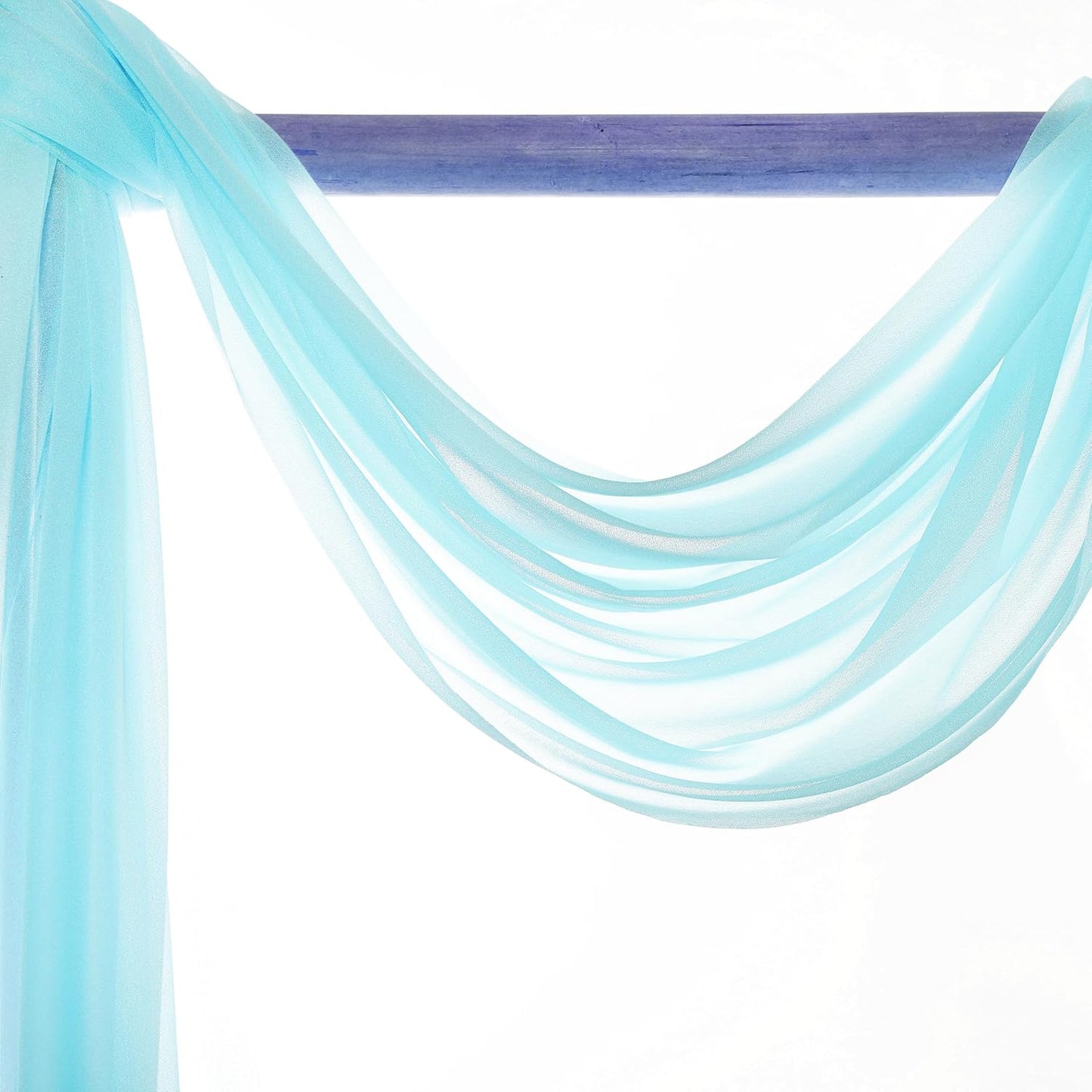 VDS Pack of 2 Panel (30 Inch X 100 Feet) Wedding Arch Draping Fabric Sheer Chiffon Fabric Drapery for Wedding Ceremony Reception Swag Backdrop Canopy Chuppah ARBO Altars Decoration (Teal)