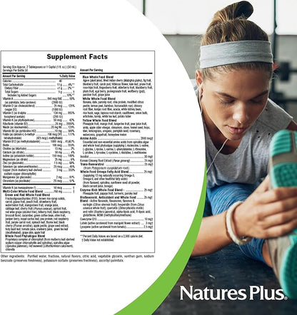 Natures Plus Source of Life Gold Multivitamin Liquid - 30 oz - with Vitamins D3, B12 & K2 - Blood, Bone & Immune Support - Vegetarian & Gluten Free - 30 Servings
