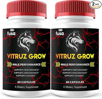 (2 Pack) Vitruz Grow Supplement VitruzGrow Max Support Capsules, Vitrus Grow Maximum Strength Advanced Support Multivitamin Formula Overall Health & Wellness, VitrusGrow Supplement (120 Capsules)