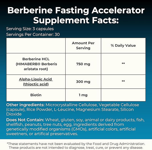 MYOXCIENCE Berberine Fasting Accelerator | Himaberb Berberine HCL with ALA (Alpha Lipoic Acid) and Biotin (90 Capsules)
