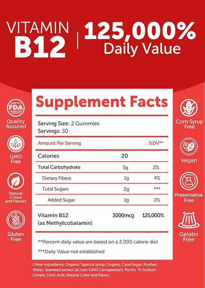 Lunakai Vitamin D3 and Vitamin B12 Gummies Bundle - Immunity, Bone and Mood Support VIT D3 2000IU Supplement - 3000mcg Methylcobalamin High Absorption Energy Gummy - 30 Days Supply