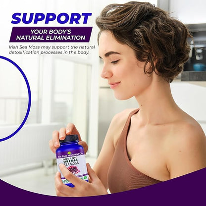 Irish Sea Moss, Organic Prebiotic Food, Over 70 Trace Minerals, Supports Healthy Elimination, Digestion and Immune Support 60 Vegetarian Capsules