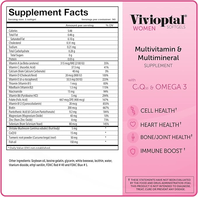 Vivioptal, Women, Multivitamin & Multimineral Supplement, 90 Capsules