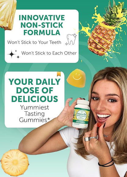 Lunakai USA Made Vitamin D3 Gummies 2000 IU - Non-GMO, Gluten-Free Vitamin D Gummies for Women & Men - Bone, Immune & Energy Support, 60ct