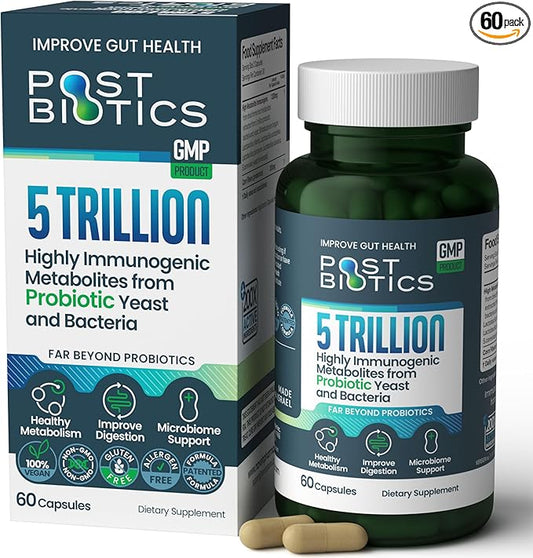 NAVEH PHARMA Adult Postbiotics Capsules for Women and Men | Postbiotics for Gut Health with 200X Ingredients Than Probiotic and Prebiotic | Supports Immunity, Digestion, Microbiome & Metabolism