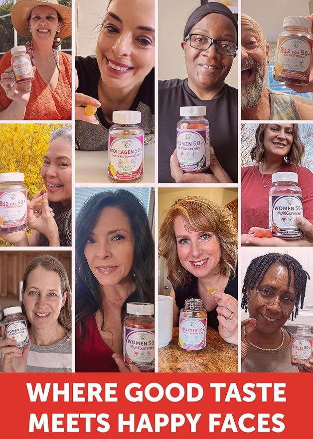 Lunakai USA Made Vitamin B12 Gummies for Adults 50+, Non-GMO B12 for Energy & Vitality Boost, Delicious Orange Flavor, 60ct