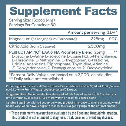 BodyHealth Body Calm Enhanced with PerfectAmino, High Absorption Magnesium Supplement for Men and Women, Magnesium Powder for Sleep, Berry Lemon (50 Servings)