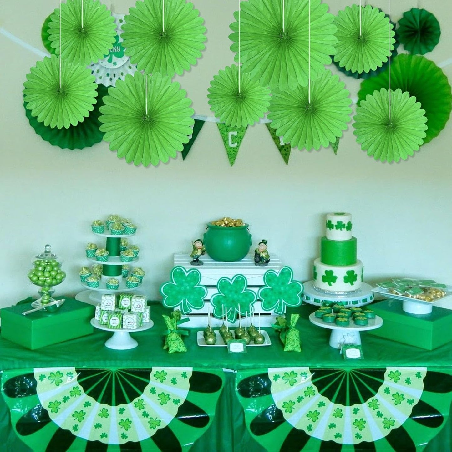 20 Pcs Grass Green Hanging Paper Fan, Round Paper Fans Decorations Set for Weddings, Birthdays, Engagement, Bridal Shower, Baby Shower Event, Graduation, Party Supplies Decor