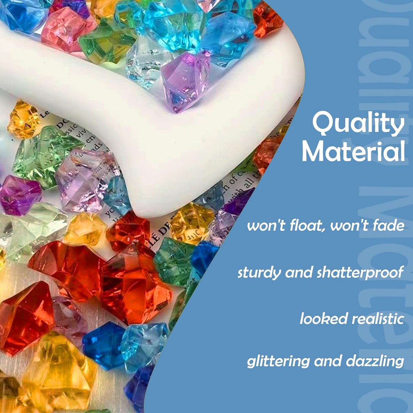 Multicolor Vase Fillers Sparkling Fake Crush Ice Rocks Acrylic Diamonds for Wedding Centerpieces Home Party Table Scatter Fake Diamonds Plastic Ice Cubes for Kids Toy Decoration Wedding Display