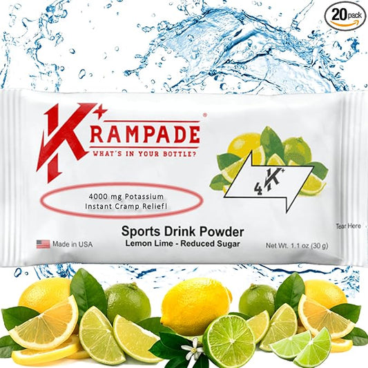 Electrolytes Powder Potassium Supplement - 4000 mg K+, >4X More Than Coconut Water | Instant Cramp Relief | Hydration Powder