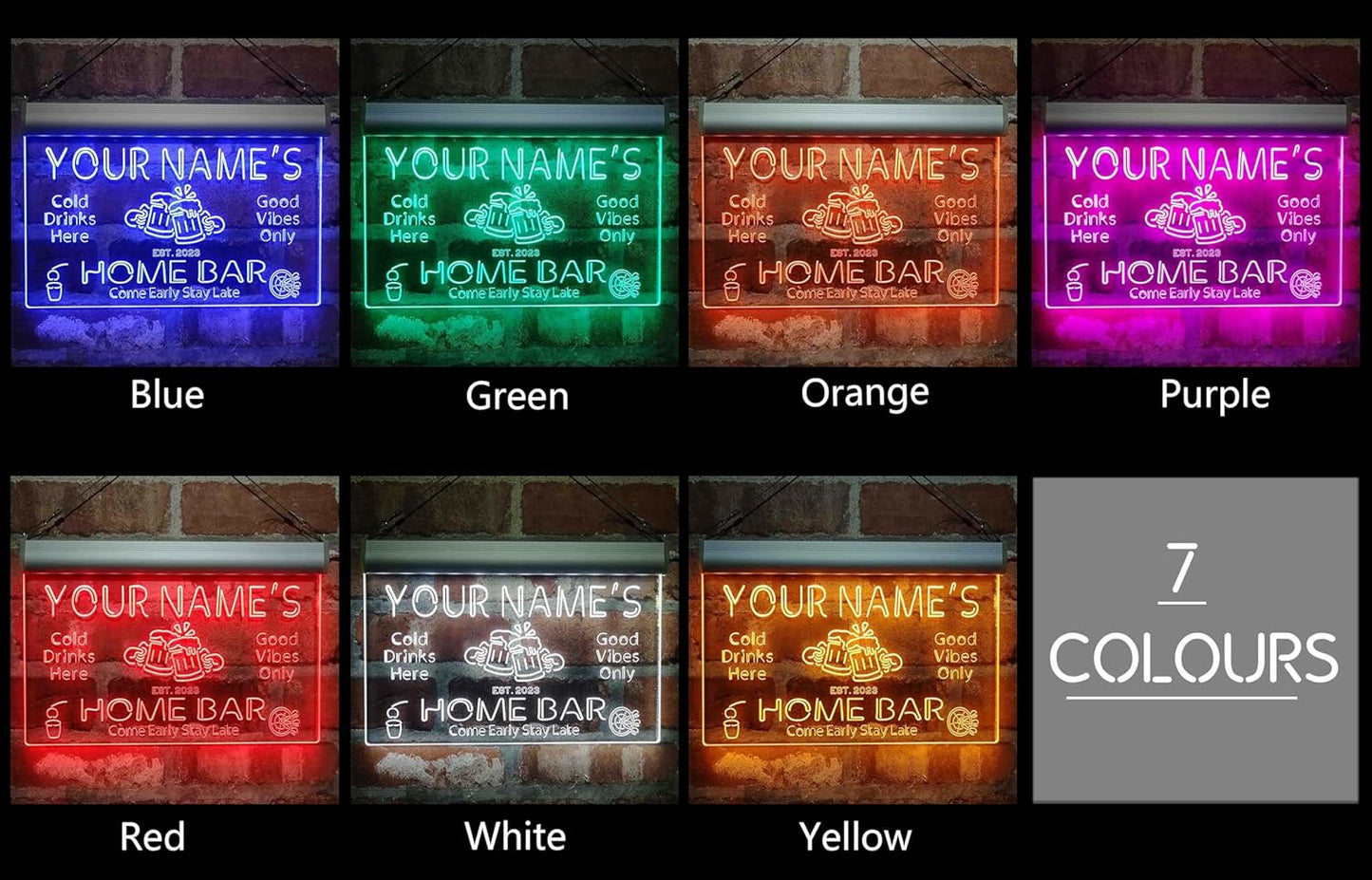 ADVPRO Personalized Your Name Custom Home Bar Beer Established Year Single Color LED Neon Sign 16 x 12 Inches st4s43-p11-tm-b