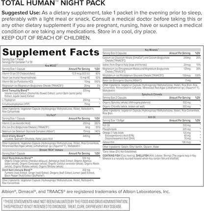 ONNIT Total Human Day and Night Vitamin Packs for Men and Women,Capsule, Adult Multivitamin, 30-Day Supply