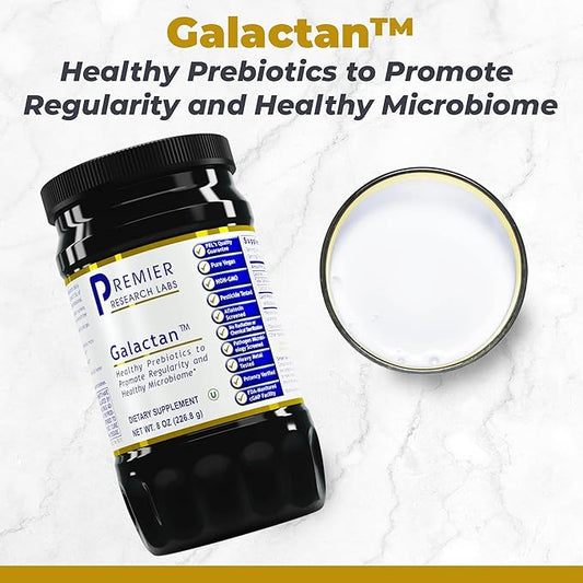 Premier Research Labs Galactan - Larch Arabinogalactan Powder for Men & Women, Prebiotic Fiber Powder for Healthy Gut Microbiome, Larch Tree Extract, Calcium - 8 oz