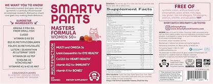 SmartyPants Multivitamin Gummy for Women 50 and Over: Omega 3 Fish Oil (EPA/DHA), Methylfolate, CoQ10, Vitamin D3, C, Vitamin B12, B6, A, K & Zinc, Biotin, Gluten Free, 120 Count (30 Day Supply)
