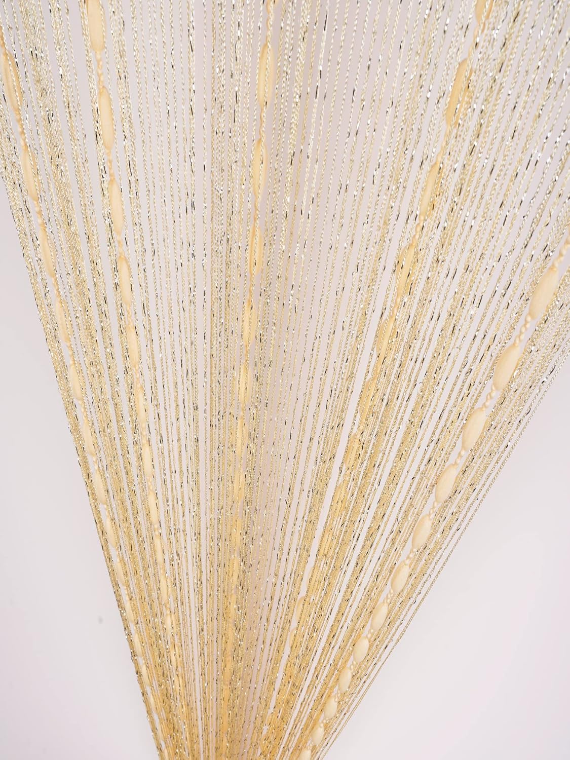 Hysenm Door String 39x79 Inch Curtains Beige Panel Soft Balls Romantic Glitter Fringe Room Divider Home Décor Wedding Girls Bedroom Window Living Room Backdrop Party Doorways Closet Doors, Beige