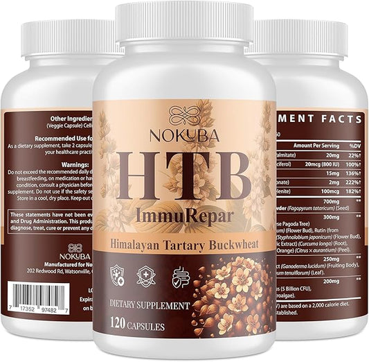 Himalayan Tartary Buckwheat Supplement with Quercetin, Vitamin C, D, Zinc, Curcumin for Immune Support & Antioxidant & Gut Health - 120 Vegan Capsules