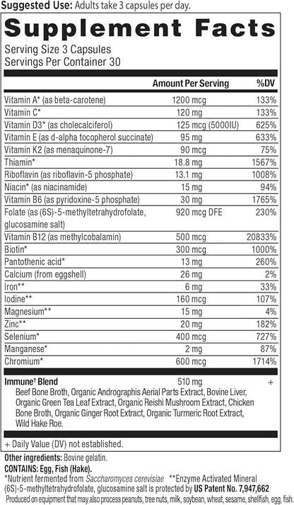 Ancient Nutrition Multivitamin for Men, Multi Men's, Vitamin D, C, E, B12, Zinc, Magnesium, Supports Healthy Immune System and Bone Health, 90 Ct