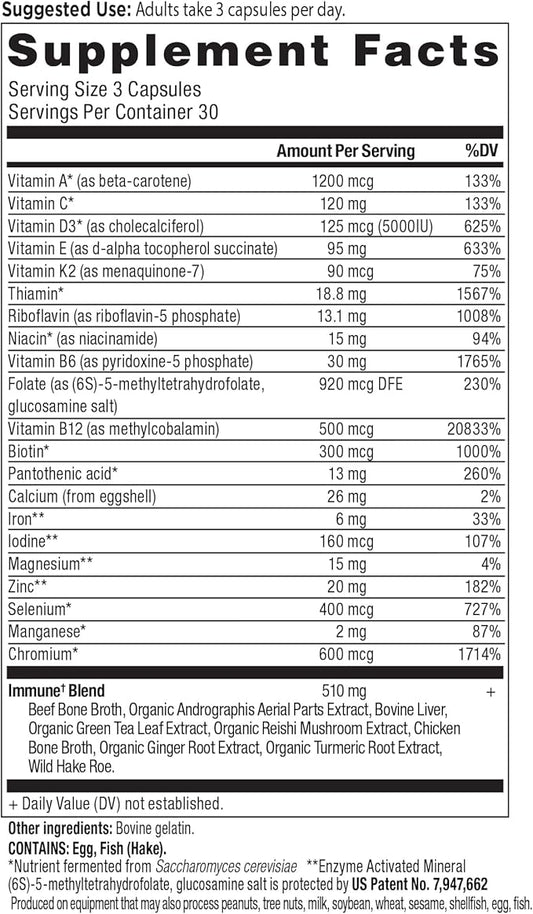 Ancient Nutrition Multivitamin for Men, Multi Men's, Vitamin D, C, E, B12, Zinc, Magnesium, Supports Healthy Immune System and Bone Health, 90 Ct