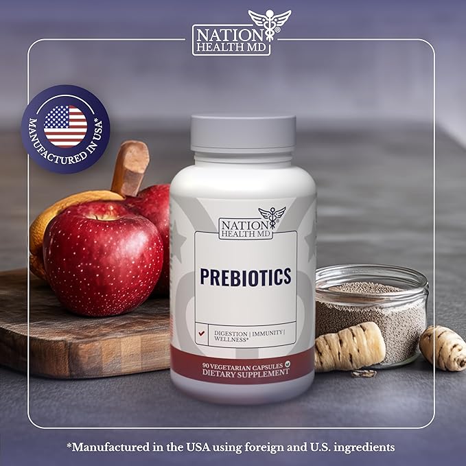 Prebiotics for Digestion, Immunity and Wellness - with Inulin from Jerusalem Artichoke and Chicory Root - Prebiotics for Women & Men, 90 Capsules