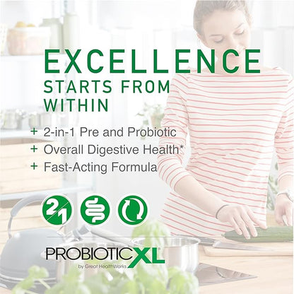 OmegaXL Powerful Joint and Muscle Support Supplement 60 Count (2 Pack) & Probiotic XL - PreforPro, DE111, Shelf Stable - Promote Healthy Gut Flora Growth (30 Veggie caps)