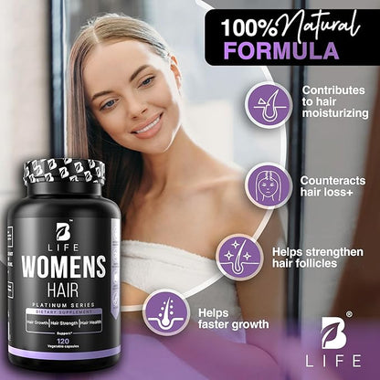 Hair Vitamins for Hair Loss for Women – Biotin for Hair Growth – Hair Loss Treatments for Women – Healthy Hair Skin and Nails –120 Capsules – 30 Servings