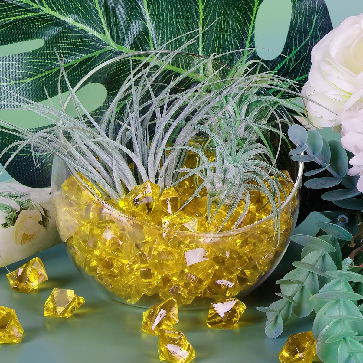 Babenest Acrylic Crushed Ice Rocks, 150 PCS Fake Crystals Plastic Ice Cubes Diamonds Gems for Vase Fillers, Home Decoration, Table Scatter, Event, Wedding, Arts & Crafts (Gold)