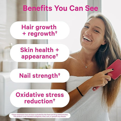 Pink Stork Total Glow Gummies for Women – Hair, Skin & Nails Vitamin with Biotin, Vitamin A, B6, B12, Folate, Zinc & More – Support for Radiant Skin, Strong Nails, and Healthy Hair – 60 Berry Gummies