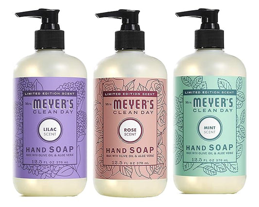 Mrs. MEYER'S CLEAN DAY New Spring Scent Variety Pack (Rose + Lilac + Mint)