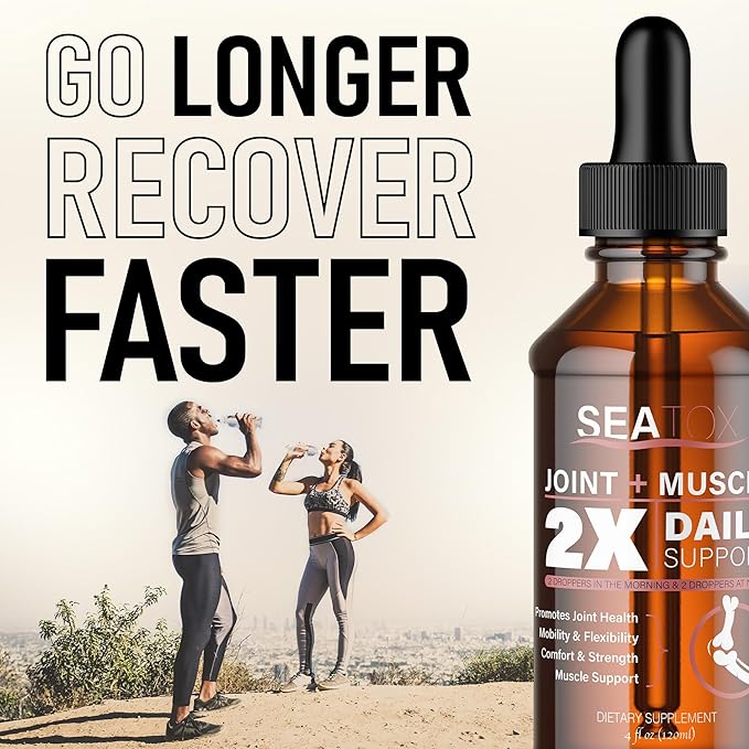 Joint + Muscle Liquid Support - Natural Herbal Blend - For Joint Support, Cartilage, Mobility & Heart Health - Fast-Acting Liquid Supplement - 98% Absorption - Made in the USA - 30-Day Supply
