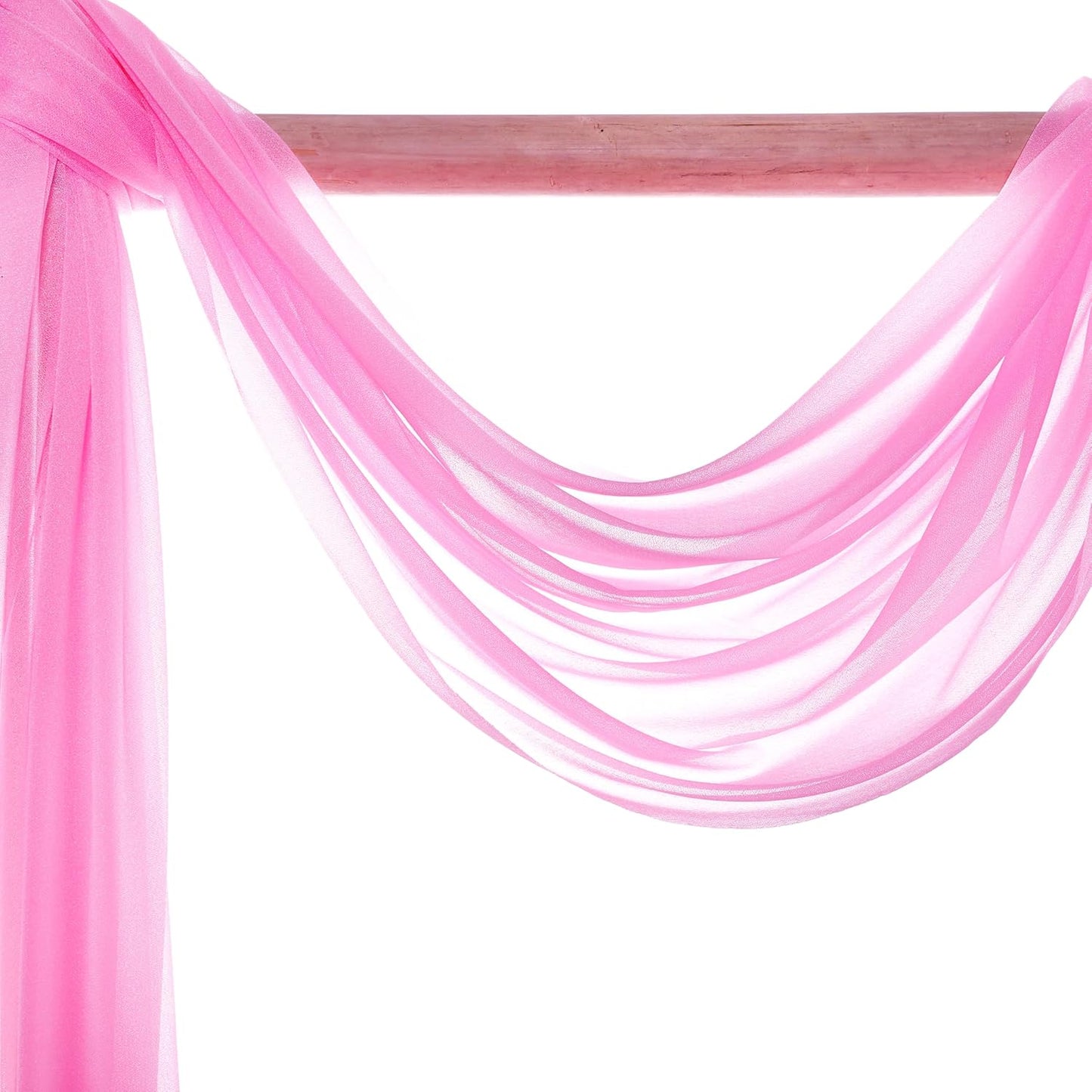 VDS Pack of 1 Panel (30 Inch X 30 Feet) Wedding Arch Draping Fabric Sheer Chiffon Fabric Drapery for Wedding Ceremony Reception Swag Backdrop Canopy Chuppah ARBO Altars Decoration (Bubblegum)