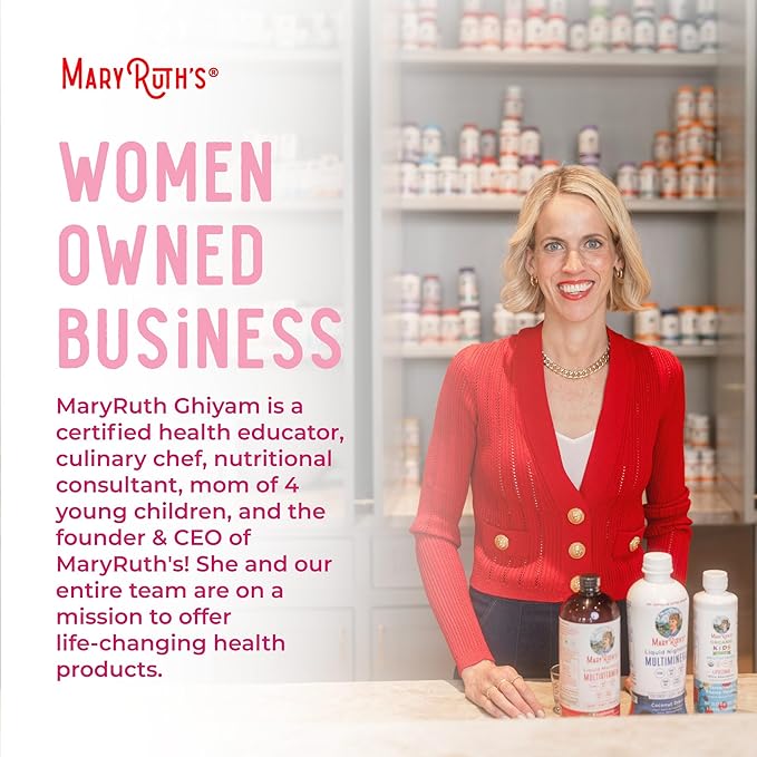 MaryRuth Organics USDA Organic Multivitamin for Women, Sugar Free Womens Multivitamin, Liquid Vitamins for Women, Immune Support Supplement, Ashwagandha, Methylfolate, Vegan, Non-GMO, 15.22 Fl Oz
