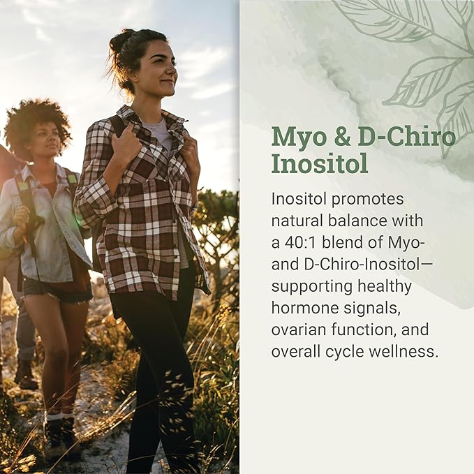 Earth Harmony Myo-Inositol & D-Chiro Inositol Supplement for Women, Ovarian & Hormone Balance for Women - Supports Normal Cycles, Fertility Supplement (60 Capsules)