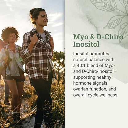 Earth Harmony Myo-Inositol & D-Chiro Inositol Supplement for Women, Ovarian & Hormone Balance for Women - Supports Normal Cycles, Fertility Supplement (60 Capsules)