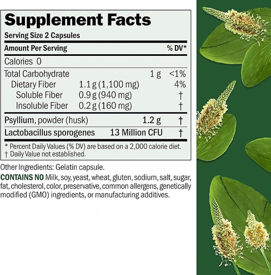ANDREW LESSMAN Fibermucil 360 Capsules -Psyllium Husk Powder. Gently Promotes Regularity and Digestive Health. Rich in Fiber. Gentle, Easy, Effective. No Additives. Small Easy to Swallow Capsules