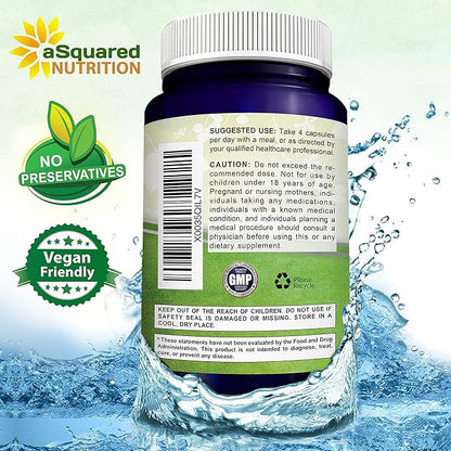 aSquared Nutrition Myo-Inositol & D-Chiro Inositol Supplement - 180 Capsules - Plus Vitamin D3 and Zinc - Myo & D-Chiro Inositol 40 to 1 Ratio - VIT B8 Complex Pills