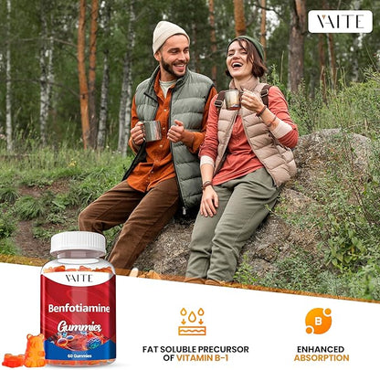 Benfotiamine 320mg Gummies with 45mg L-Leucine Supplement: Essential Vitamin B1 Complex for Men and Women, Non-GMO, Vegan & Gluten-Free - Supports Metabolism, Energy & Nervous System Health