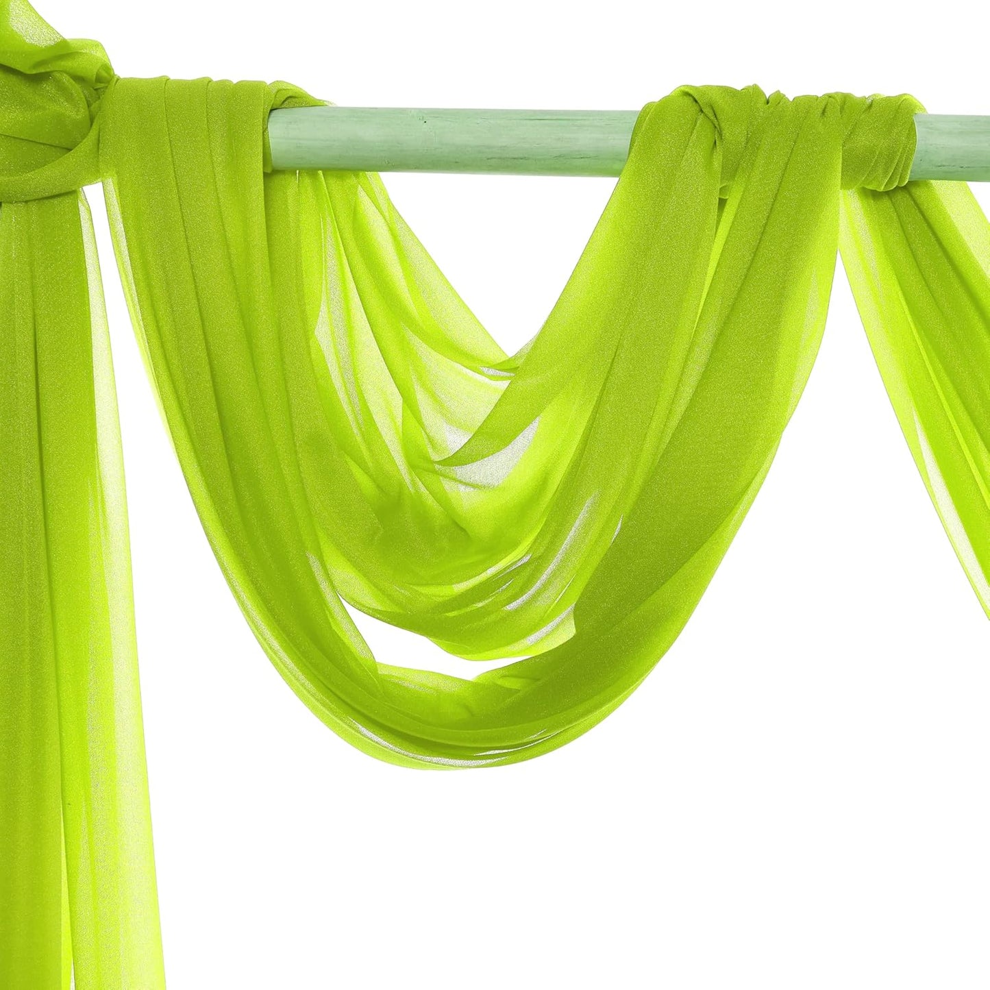 VDS Pack of 1 Panel (30 Inch X 20 Feet) Wedding Arch Draping Fabric Sheer Chiffon Fabric Drapery for Wedding Ceremony Reception Swag Backdrop Canopy Chuppah ARBO Altars Decoration (Parrot Green)