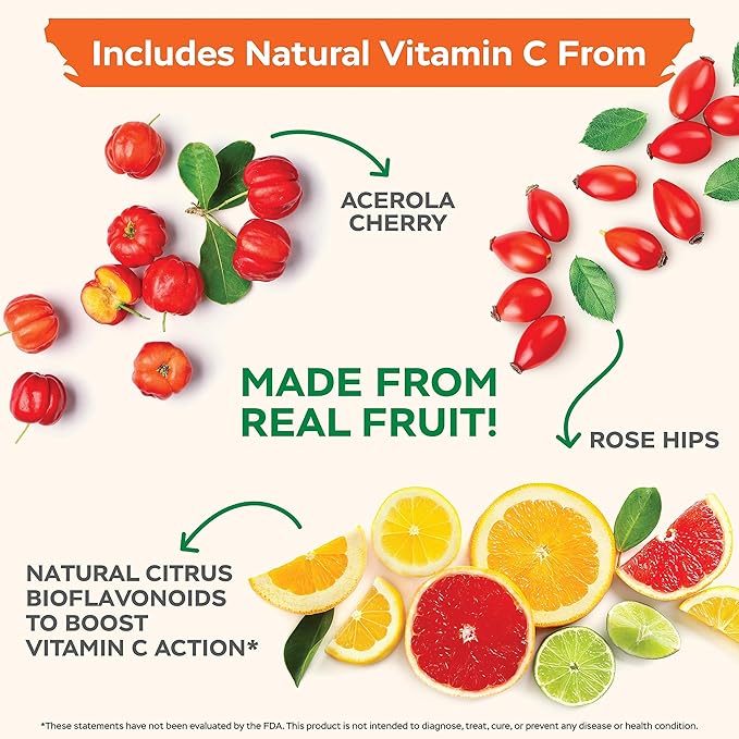 Purely Holistic Vitamin C 1000mg, 365 Capsules, 12 Month Supply, 2 Stage Timed Release with Ascorbic Acid, Rosehip & Acerola Cherry Bioflavonoid, Immune System Support, Vegan