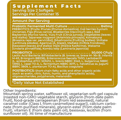 Premier Research Labs Premier Probiotic - Pre Pro Post Biotics for Women & Men, Quad Biotic, Quadbiotic, Prebiotics, Probiotics, Postbiotics & Phytobiotics - 30 Vegetarian Softgel Capsules