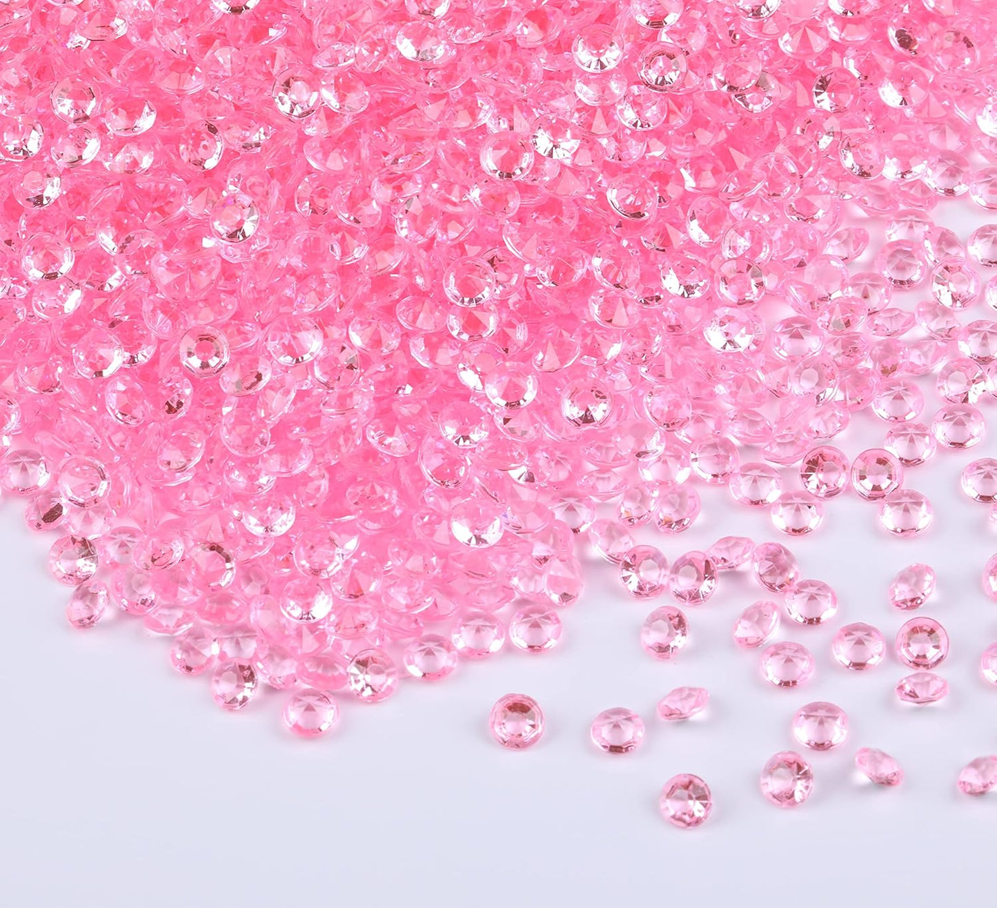 10000 pcs/Pack Wedding Table Scatter Confetti Crystals Acrylic Diamonds Vase Fillers 4.5 mm Rhinestones for Wedding, Bridal Shower, Vase Beads Decorations (Pink)