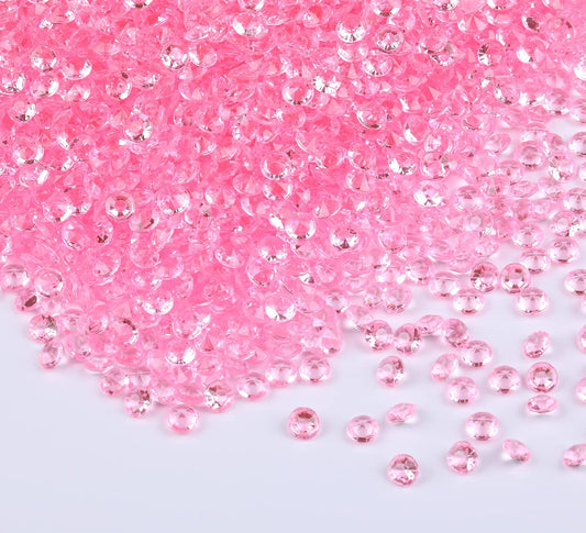 10000 pcs/Pack Wedding Table Scatter Confetti Crystals Acrylic Diamonds Vase Fillers 4.5 mm Rhinestones for Wedding, Bridal Shower, Vase Beads Decorations (Pink)