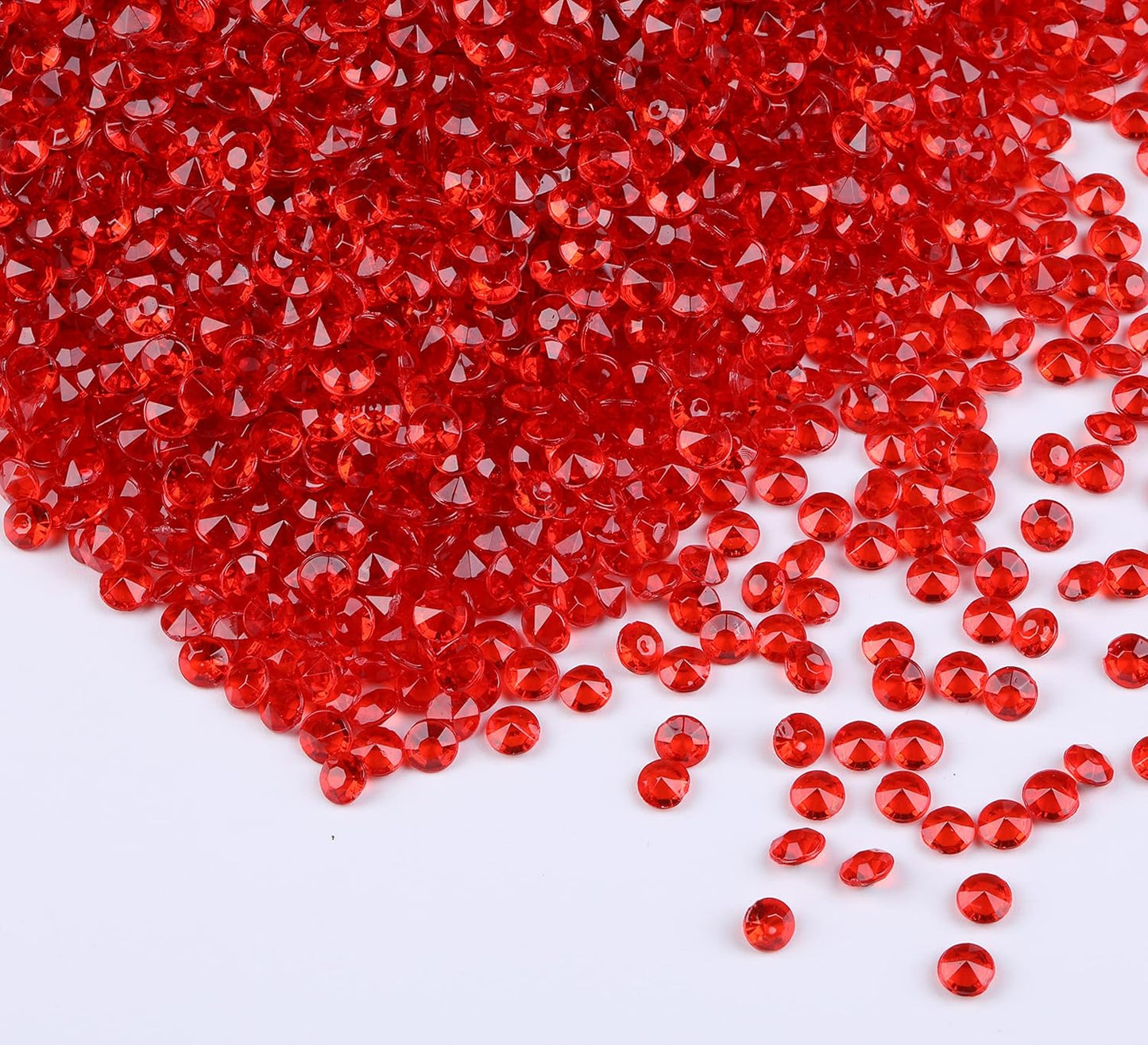 10000 pcs/Pack Wedding Table Scatter Confetti Crystals Acrylic Diamonds Vase Fillers 4.5 mm Rhinestones for Wedding, Bridal Shower, Vase Beads Decorations (Red)