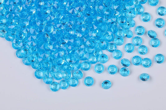 1000pcs/ Pack Wedding Table Acrylic Diamond Scatter Crystals Confetti Acrylic Gems Vase Fillers Rhinestones for Wedding, Bridal Shower, Vase Beads Decorations (12mm, Aqua Blue)