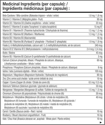 NATURELO One Daily Multivitamin for Women 50+ (Iron Free) - Menopause Support for Women Over 50 - Whole Food Supplement - Non-GMO - No Soy - 60 Capsules - 2 Month Supply