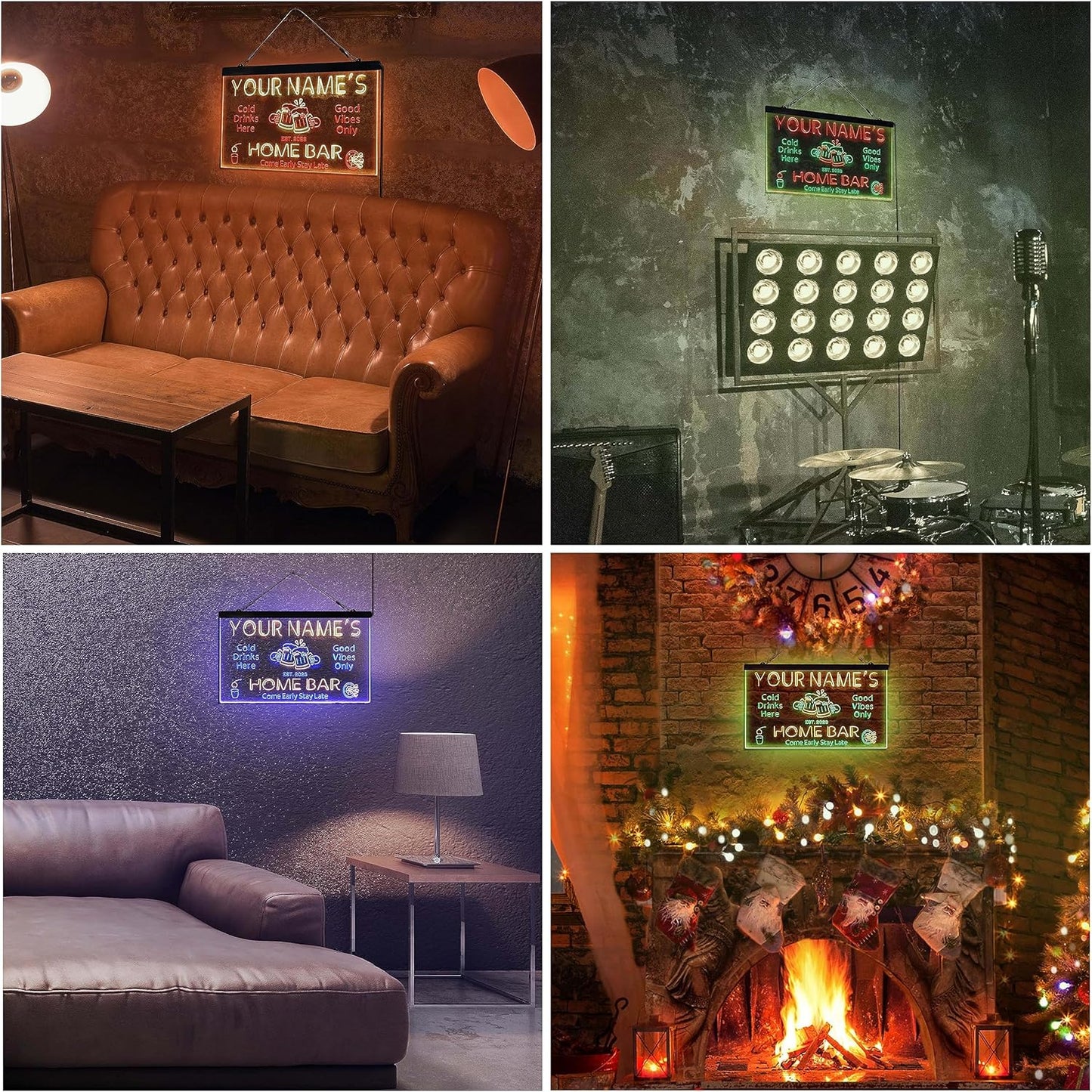 ADVPRO Personalized Your Name Custom Home Bar Beer Established Year Dual Color LED Neon Sign Green & Blue 16 x 12 Inches st6s43-p1-tm-gb